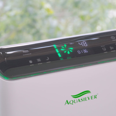 Máy lọc không khí Aquasilver hàng nhập khẩu, khử mùi, UV diệt khuẩn, tạo ion âm, kết nối điện thoại thông minh