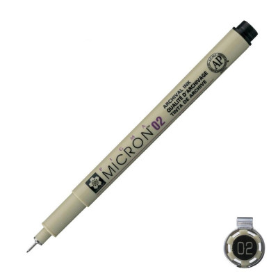 Bút Đi Nét Pigma Micron - Sakura 02 - Mực Đen