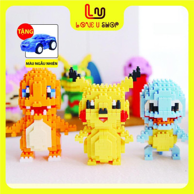 Ghép hình 3d, đồ chơi lắp ráp, xếp hình khủng long Hitokage, pikachu xịn.