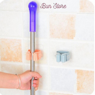 Móc dán tường kẹp giữ cây lau nhà, móc dính tường treo chổi chịu lực tốt Miếng dính tường đa năng siêu chắc
