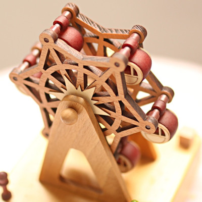 Hộp Nhạc Gỗ Vòng Xoay Ferris Music Box Trang Trí Quà Tặng_ Hàng Chính Hãng