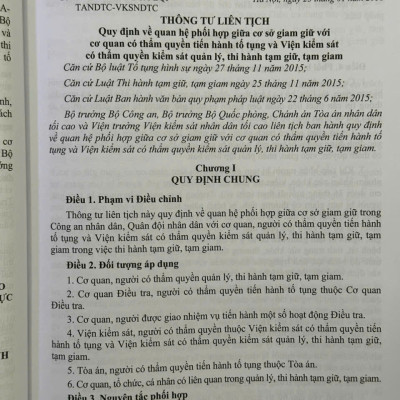 Các Thông Tư Liên Tịch Của Tòa Án Nhân Dân Tối Cao, VKSNDTC về Hình Sự, Tố Tụng Hình Sự, Dân Sự, Tố Tụng Dân Sự
