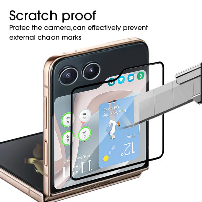 Dán kính cường lực cho Samsung Galaxy Z Flip 7 / Z Flip 6 / Z Flip 5 Full màn hình phụ nano bền, đẹp, chống vân tay tốt hiệu Kuzoom -hàng chính hãng