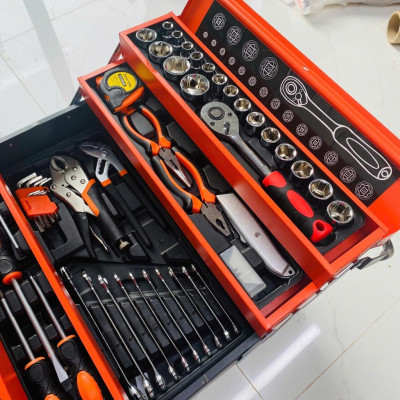 Thùng đồ nghề sửa chữa di động 85 Chi Tiết, sửa chữa xe chuyên dụng 85 chi tiết có hộp đựng đồ