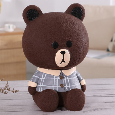 Ống Tiết Kiệm Trang Trí Gấu Nâu Line 02_ Hàng Chính Hãng