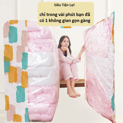 Túi Hút chân không đựng quần áo [MẪU MỚI 2024], túi đựng chăn màn mền gấp gọn, chống mốc.