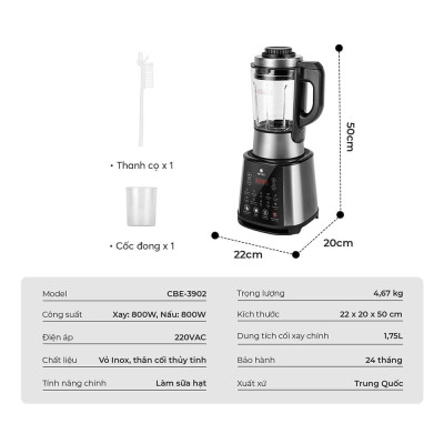 Máy làm sữa hạt Elmich CBE3902 mẫu mới 2023 điều khiển cảm ứng - Hàng chính hãng