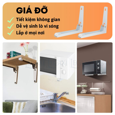 Giá đỡ lò vi sóng kim loại gấp gọn nhà bếp kệ treo lò nướng wifi ổ điện Legaxi