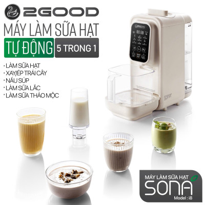 Máy Làm Sữa Hạt Tự Động 2GOOD SONA I8 (1,2 Lít) - Tự Động Nấu, Tự Động Vệ Sinh, Khử Sạch Vi Khuẩn Và Mùi Thực Phẩm- Hàng Chính Hãng