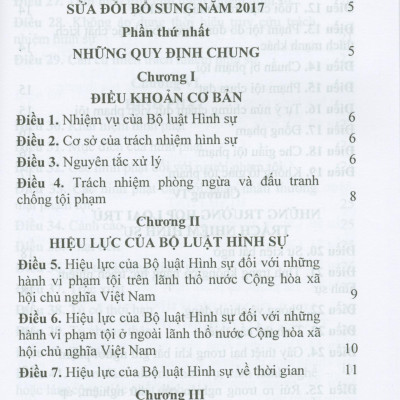 Bộ Luật Hình Sự Năm 2015 Sửa Đổi, Bổ Sung Năm 2017