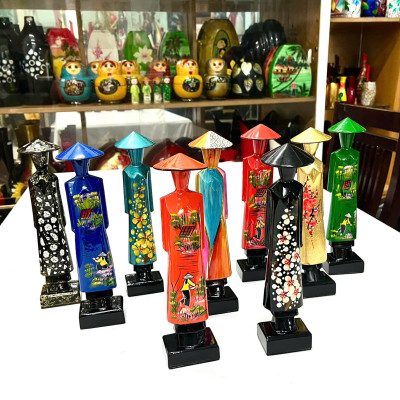 Tượng gỗ sơn mài cô gái Miss Việt Nam - Hình Ảnh cô gái Việt Nam - Quà Tặng - Quà Lưu Niệm Việt Nam