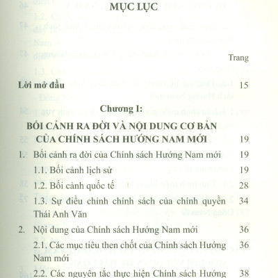 Chính Sách Hướng Nam Mới Của Đài Loan Và Tác Động Của Nó Đối Với Quan Hệ Đài Loan - Đông Nam Á (Sách chuyên khảo)