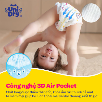 Tã dán em bé Siêu khô thoáng gói Jumbo Unidry G6X size S-54 miếng