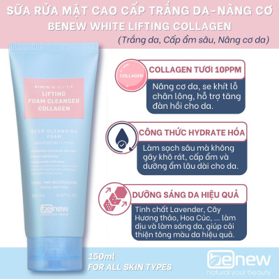 Sữa rửa mặt cao cấp trắng da nâng cơ - BENEW WHITE LIFTING COLLAGEN 150ml