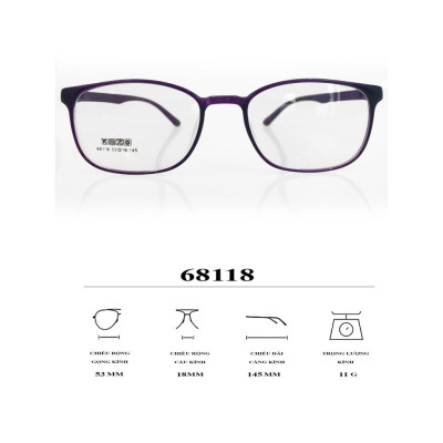 GỌNG KÍNH NHỰA TR90 SIEU NHẸ THỜI TRANG - 68118