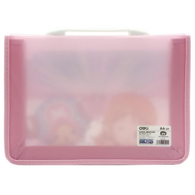Cặp Tài Liệu Học Sinh A4 2 Ngăn One Piece - Deli EF621 - Màu Hồng