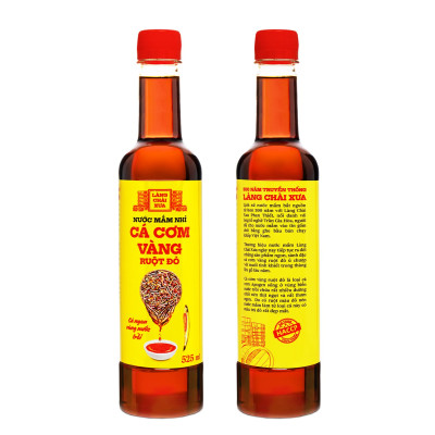 Thùng 6 chai nước mắm nhỉ cá cơm vàng ruột đỏ Làng Chài Xưa 525ml/chai cá ngon vùng nước trồi 300 năm truyền thống
