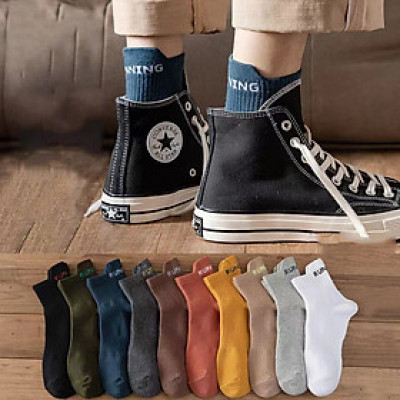 Combo 5 đôi Tất nam running cao cổ khử mùi kháng khuẩn chống hôi chân