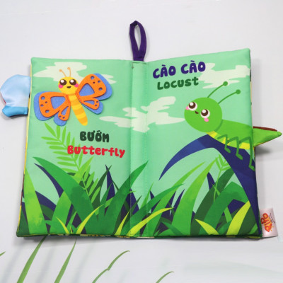 Sách Vải Tương Tác Cho Bé Đoán Đuôi Con Vật - Thế Giới Côn Trùng