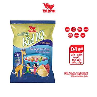 Cháo Tổ Yến Kid IQ Yến Lộc Phát Vị Thịt Bằm - Ăn liền - Gói 50g - Thùng 30 gói