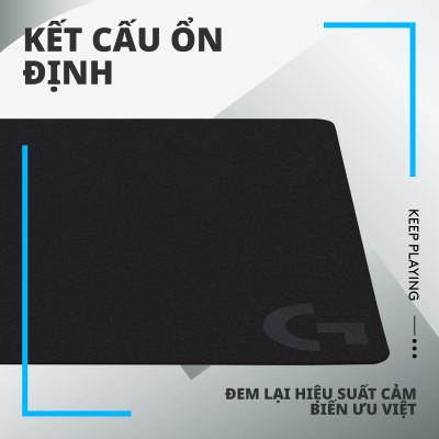 Bàn di chuột game Logitech G240 (Size L) tấm lót chuột chơi game bằng vải, tối ưu cho chơi game, ma sát, chống trượt kích thước 340x280x1mm (dài x rộng x dày) - Hàng Chính Hãng 