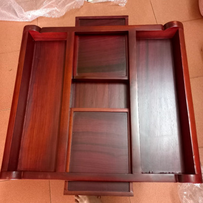 Bự bàn cờ tướng chân cuốn thư có ngăn kéo bằng gỗ hương + quân cờ tiện gù bằng gỗ hương 