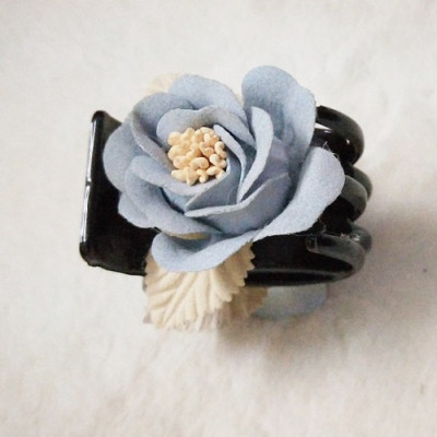 Kẹp tóc hoa lá màu xanh ngọc