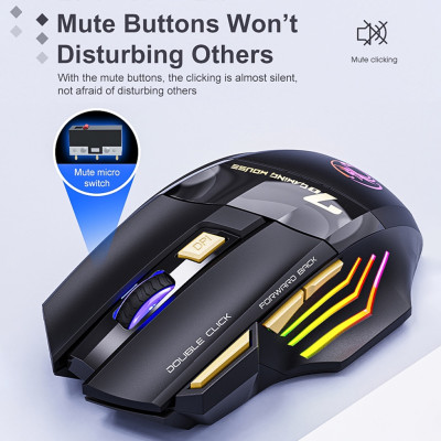 Chuột Không Dây cao cấp không nghe tiếng click iMice GW-X7 pin sạc - miếng lót chuột