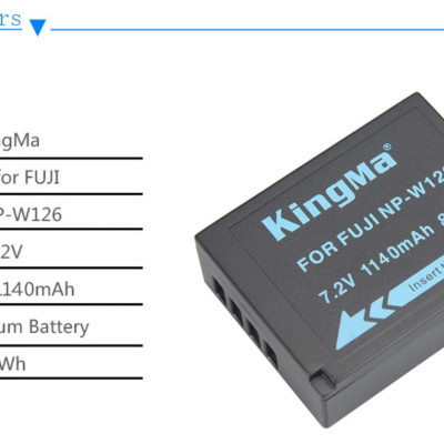 Bộ 1 pin 1 sạc Kingma cho Fujifilm NP-W126, Hàng chính hãng