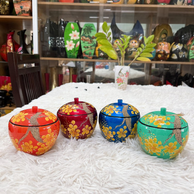 Hủ táo sơn mài cao cấp Thanh Bình Lê đựng bánh kẹo mứt, vật dụng nhỏ, trang trí bàn kệ, nhà cửa, văn phòng, quà tặng