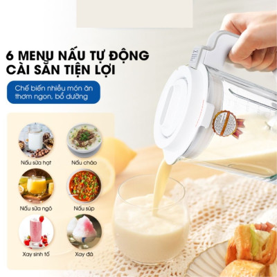 Máy Làm Sữa Hạt Máy Nấu Sữa Hạt Thông Minh Bảng điều khiển cảm ứng hiện đại - Hàng Chính Hãng