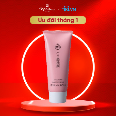 Sữa Rửa Mặt Và Tẩy Trang Chống Lão Hóa Naris Uruoi Ya Collagen Moisturizing Creamy Foam 100g