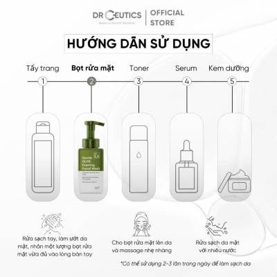 DrCeutics Sữa Rửa Mặt Tạo Bọt Gentle Olive Foaming Facial Wash - Cho Mọi Loại Da, Da Nhạy Cảm 420g
