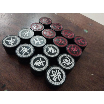 Quân Cờ Tướng  Sừng Trâu Đen- Cờ Tướng Chạy Triện KT 3.5CMX 1.2CM 1 Mặt