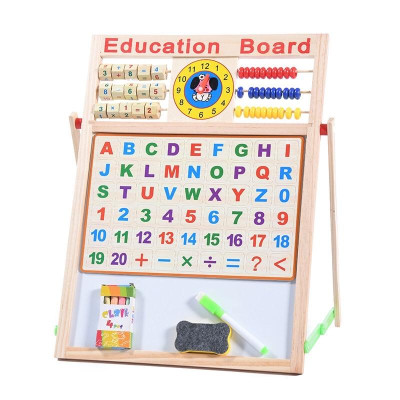 BẢNG GỖ ĐA NĂNG 2 MẶT CHO BÉ CÓ TỪ TÍNH NAM CHÂM- BẢNG EDU- ĐẦY ĐỦ PHỤ KIỆN CHỮ CÁI, SỐ VÀ PHÉP TÍNH.