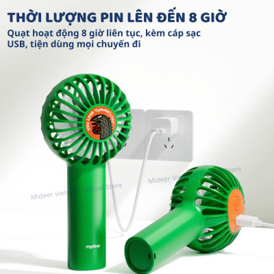 Quạt cầm tay mini tích điện cho bé Mideer Portable Silence Fan