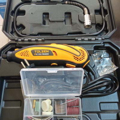 BỘ 108 CHI TIẾT MÁY MÀI MINI 135W TOLSEN 79555 - HÀNG CHÍNH HÃNG