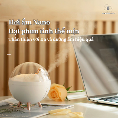 Máy phun sương tạo ẩm CYKE WT-E19 mini để bàn cho văn phòng, xông tinh dầu phòng ngủ,  phiên bản không gian, đèn ngủ khuếch tán tinh dầu, hàng chính hãng