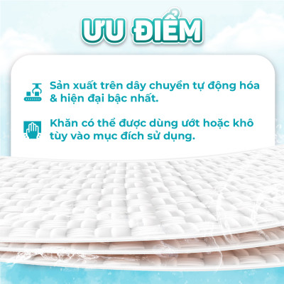 Khăn vải khô đa năng Happy Kids EcoWipes túi 270 tờ không mùi không cồn không paraben an toàn cho da nhạy cảm