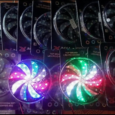 1 ĐÈN LED TRANG TRÍ XE MÁY ÔTÔ XE ĐIỆN sáng hiệu ứng màu xoay chong chóng cực đẹp 