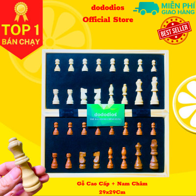 Cờ Vua Nam Châm Bằng Gỗ Cao Cấp - Bàn Cờ Gấp Đôi là Hộp đựng cờ - Bàn cờ vua gỗ nam châm chuẩn quốc tế - Chính hãng dododios