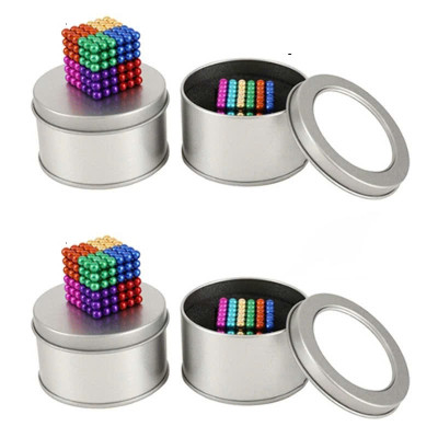Hộp 216 Viên Bi Nam Châm Tròn Bucky Ball Mỗi Bi 5X5Mm 6 Màu Xếp Hình Vĩnh Cửu