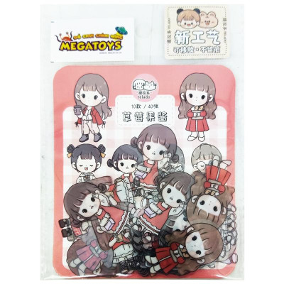 Bộ 40 Sticker Cô Gái Abu Dễ Thương - Telado MSTZ-0/77-83 (Mẫu Màu Giao Ngẫu Nhiên)