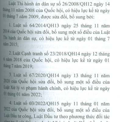 Luật Thi Hành Án Dân Sự (Sửa Đổi, Bổ Sung Năm 2014, 2018, 2020, 2022, 2024) 