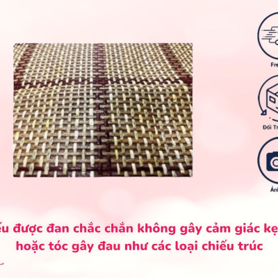 Chiếu Điều Hòa Sợi Mây Tổng Hợp Có Lớp Mút Foam Dày 5cm Đủ Size Thoáng Mát Và Êm Ái