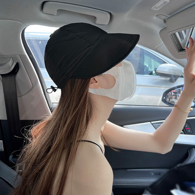 Mũ chống nắng  nửa đầu Hàn Quốc có nút  đeo khẩu trang, nón vành rộng có túi  để khẩu trang , dây  rút điều chỉnh kích thước  giúp chống nắng, chống gió, che nắng phong cách thời trang hiện đại , trẻ trung