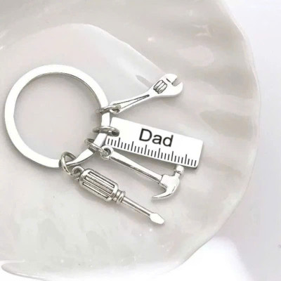 Móc Khóa Công Cụ Sữa Chữa Mini Búa Tua Vít Cờ Lê Bằng Kim Loại Dùng Cho Chìa Khóa Xe Máy, Xe Hơi, Nhà, Quà Tặng Cho Bố