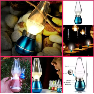 1 ĐÈN LED TRANG TRÍ DẦU ĐIỆN KIỂU CỔ CỰC ĐẸP CẢM BIẾN THỔI BẬT TẮT