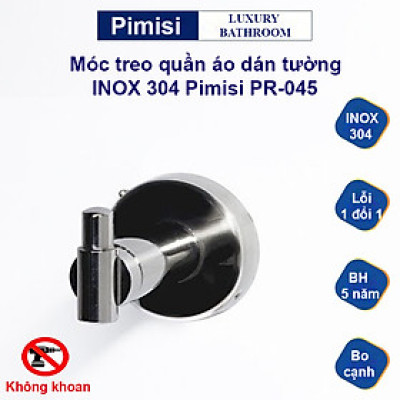 Móc treo đơn Pimisi inox 304 DÁN TƯỜNG dùng để treo quần áo - khăn tắm - phụ kiện - đồ dùng gia đình | Hàng chính hãng