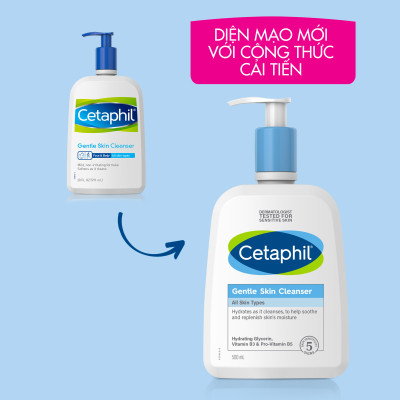 Sữa Rửa Mặt Cetaphil Gentle Skin Cleaner (500ml) + Tặng kèm khẩu trang vải
